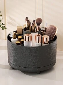 1pc Desktop Rotating Makeup Brush Holder, Cosmetic Storage Rack For Eyeshadow, Lipstick, And Brushes, Suitable For Room, Home, Bedroom, Bathroom, Desk, Accessory, Unique Gift