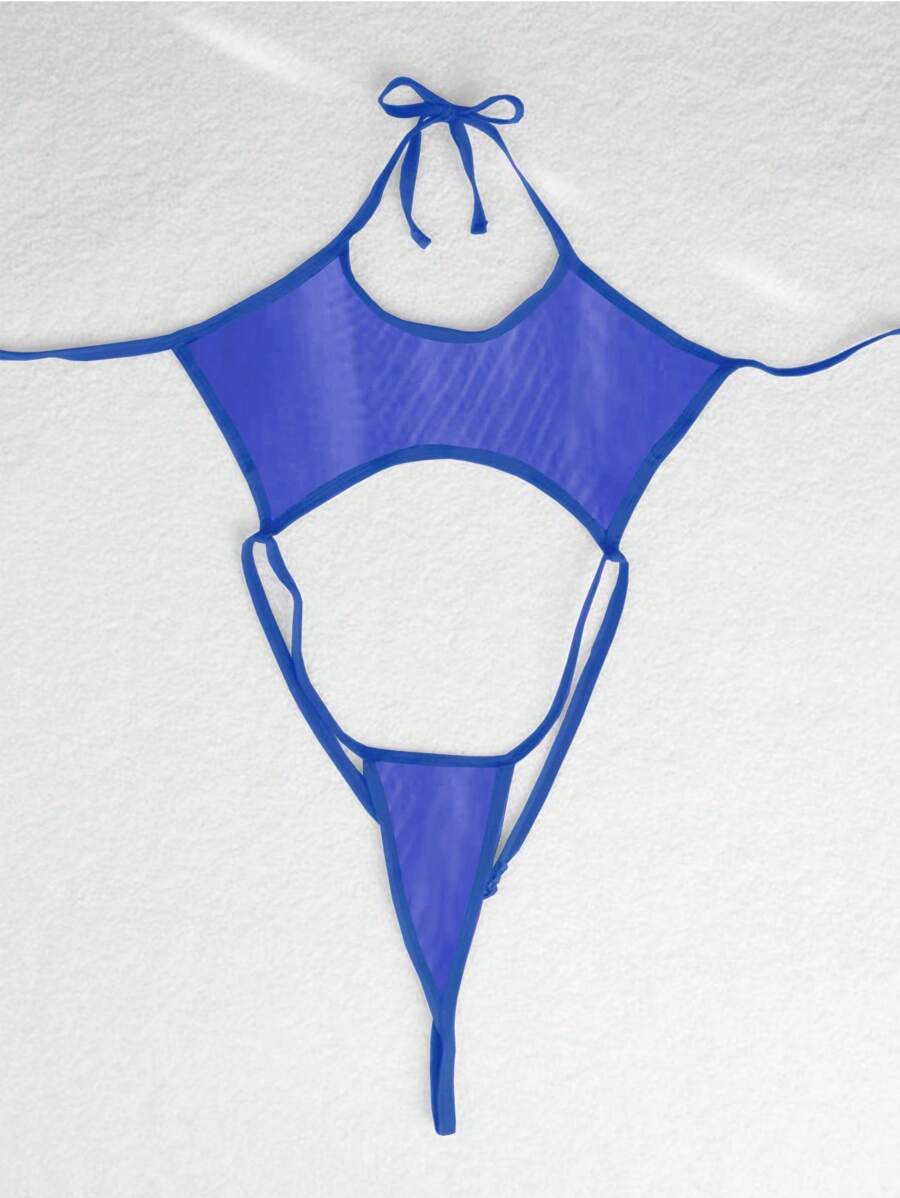 Women's Sexy Bodysuit, Lace-Up Mesh Lingerie