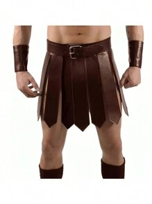 Fashion European Viking Style Medieval Leather Belt & Roman Skirt Warrior Costume