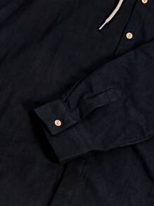 Men's Hooded Shirt - màu đen - Xem 9