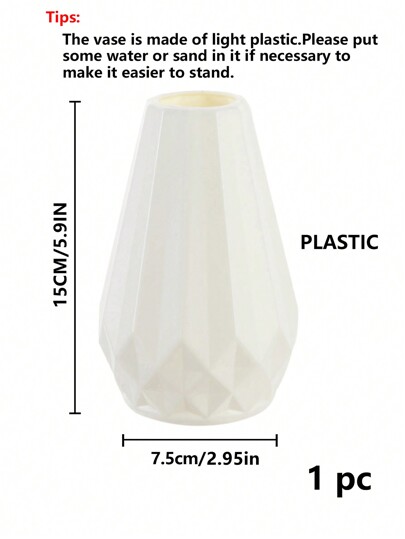 1/ Artificial Flowers Plastic Vase Wedding Room Home Hotel Event Flower Glass view 2