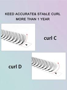 CoMango 120 sợi mi giả D-Curl 6D thân ngắn, dày dặn, 0.07/0.1mm, mi nối kiểu Nga, mi giả lông chồn bản rộng, mi giả bán sỉ, mi giả từng sợi, mi giả, mi giả - D - Xem 4