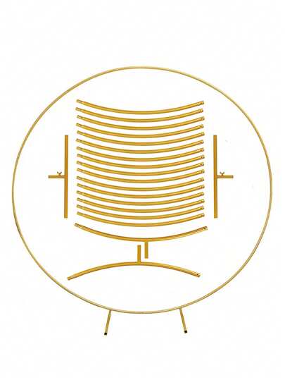 1 Set Round Metallic Balloon Arch 4.92/5.9/6.56 Feet Balloon Stand, Party Backdrop Stand, Suitable For Festivals, Birthdays, Weddings, Graduations Decoration