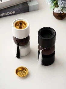 1 pieza Quemador de incienso de resina con forma de mancuerna en estilo de bloque de color, blanco y negro, de estilo minimalista moderno, accesorio para fragancia, apto para sala de estar, escritorio, hogar, oficina, hotel, sala de estar, decoración navideña