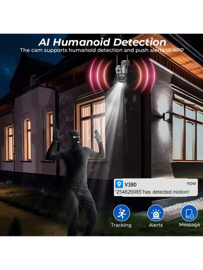 SWVW 8MP 4K HD Dual Lens 10X Zoom WiFi IP Camera Night Vision Ai Human Detect PTZ Outdoor Video Camara Wireless V380 Pro CCTV Security Protection view 7