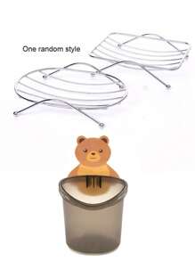 1 件不锈钢肥皂盒架，带 1 件泰迪熊壁挂式浴室架，随机发送家居浴室装饰夏季