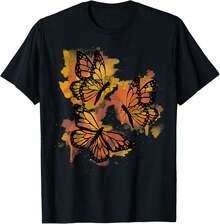 Butterfly T-Shirt Black Casual Comfortable Soft Gifts T-Shirts For Women - Black - View 1