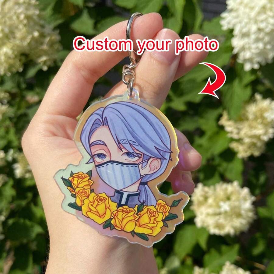 1件定制图片照片亚克力钥匙扣，个性化亚克力钥匙链，异形亚克力汽车钥匙链，背包挂件，情侣款，朋友款，名人款，卡通款，企业Logo款，耐用，不锈钢材质，色彩缤纷，可爱，萌系，趣味，卡哇伊，Y2K风格，时尚，男女通用，休闲风，可定制，送给他的理想礼物，送给她的理想礼物，男友，女友，家人，朋友，孩子，周年纪念日，情人节，母亲节，生日，儿童节，父亲节，毕业典礼，婚礼，乔迁之喜，小饰品，春季系列