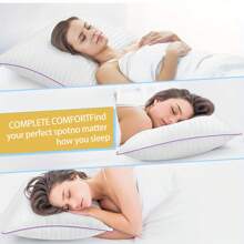 Bed Pillows For Sleeping 4 Pack Down Alternative Pillows King Size Set Of 4 Soft Hotel Collection Pillows For Side And Back Sleepers Gusseted Cooling Pillow - sọc màu hỗn hợp - Xem 5