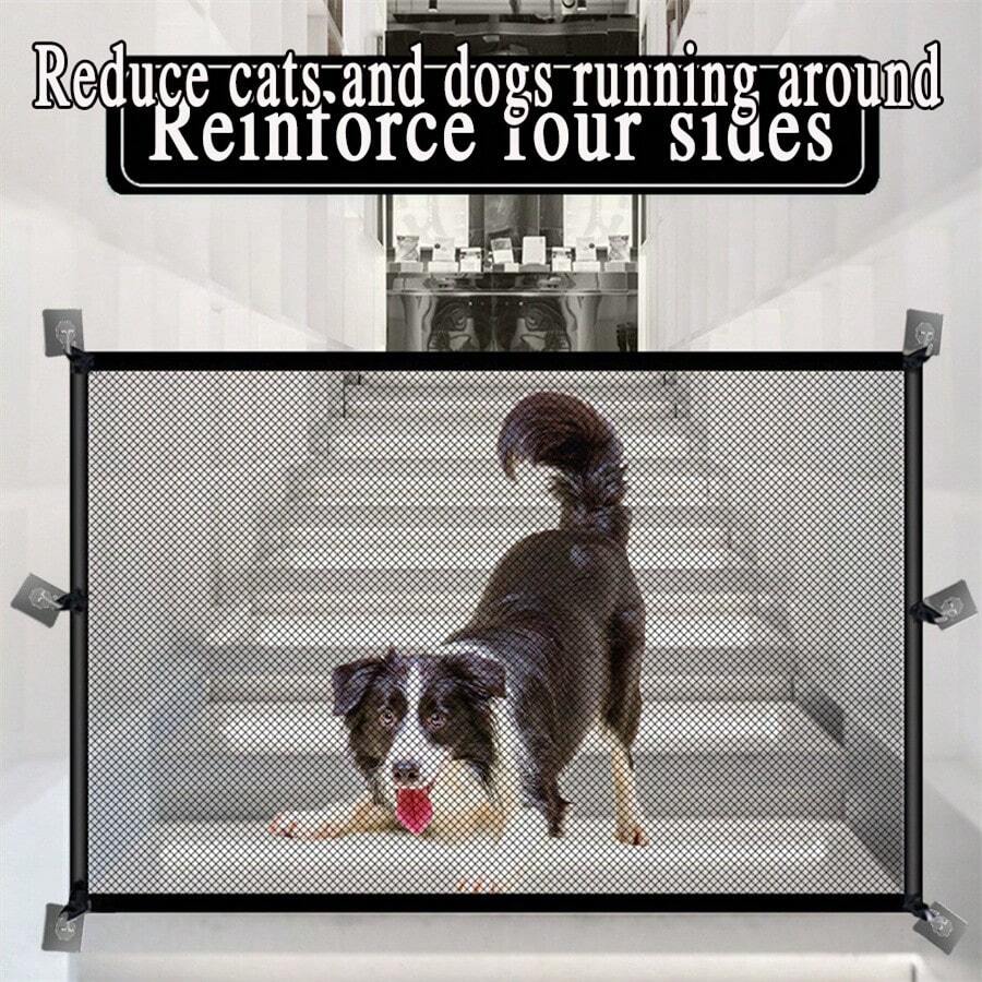 1pc Versatile Dog Gate, Sturdy & Practical Pet Fence Suitable For Multiple Scenarios, Comes With 6 Hooks