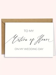 1 张优雅伴娘/伴娘婚礼贺卡，为她送上衷心祝福，附信封，非常适合婚礼庆典 - 彩色 - 查看 7