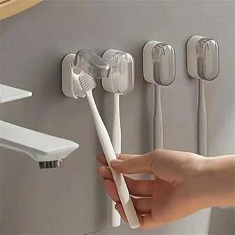 牙刷架，壁挂式浴室收纳架，用于电动牙刷杯，无需钻孔