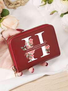 Burgundrote Tasche Charlie Rotwein Roter Umschlag Modische und hochwertige Kartenetui Tasche Leicht zu tragen Münztasche mit mehreren Fächern Reißverschluss Multi-Slot Einfache Kreditkartenfächer Multifunktions Damenbrieftasche Kartentasche Mini Geldbörse Geldbeutel Kartenetui