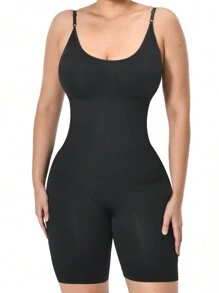 Women Shaping Bodysuit Shapewear Tummy Control Full Body Shaper Butt Lifter Thigh Slimmers Shorts Waist Trainer Vest Adjustable Straps - Black - View 2