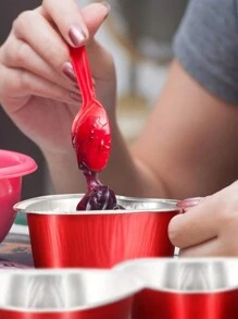 20/30/50/100 件装铝箔心形纸杯蛋糕，带盖心形铝箔蛋糕盘，情人节、母亲节、婚礼一次性迷你蛋糕模具 - 烤箱和空气炸锅 Sa