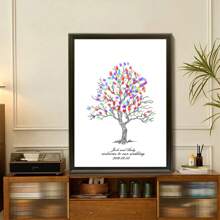 1 Stück Leinwand Kreative Fingerabdruck DIY Finger Malerei Poster Hochzeit Party Firmen Jahrestreffen Personalisierte Fingerabdruck Check-In Baum Bilder, Freunde und Freunde Check-In Fingerabdruck Erinnerungsposter, Erhöht den Spaß, Dekorative Malerei, Wohnzimmer, Schlafzimmer, Dekorativer Poster, Unvergesslich, Bedeutungsvoll, Wohnzimmer Schlafzimmer Dekoration Hängendes Bild Luxus Wandbehang, Rahmenlos, Grafik Muster