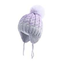 Toddler Kids Infant Winter Hat,Earflap Knit Warm Cap Fleece Lined Beanie For Baby Boys Girls