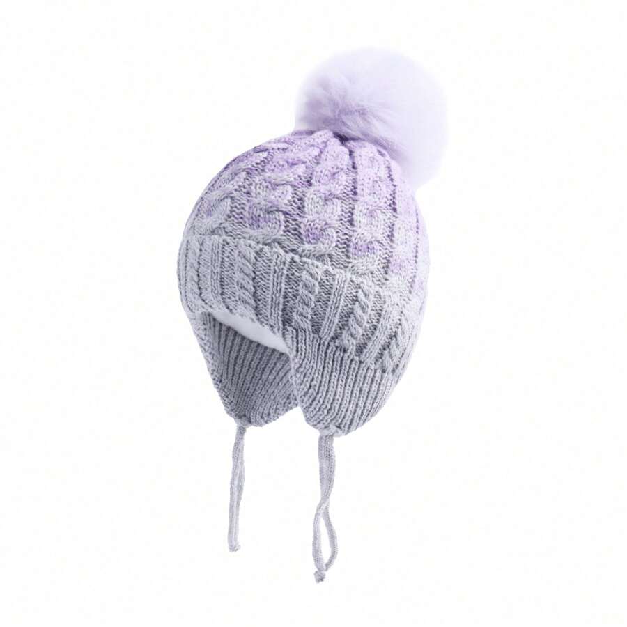 Toddler Kids Infant Winter Hat,Earflap Knit Warm Cap Fleece Lined Beanie For Baby Boys Girls