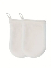2pcs Multicolor Ultra-Fine Fiber Double-Sided Reusable Makeup Remover Gloves, For Facial Cleansing - Multicolor - View 9
