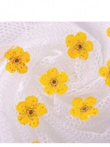 Mini Box Of Narcissus Flowers, Natural Dried Flowers, Preserved Flower Slices, For Decoration, Photography, And Candles. - Yellow - View 4