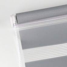 Roll Zebra Blackout Curtain Blinds Shade Easy Fit Home Office Window, Rope Attached, 210*50~110cm,Full Open/Half Open/Close - Grey - View 8