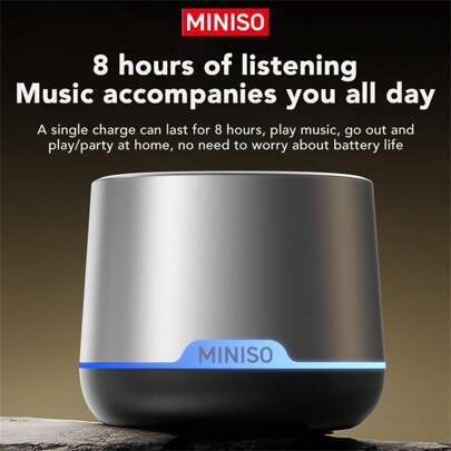 Miniso M100 Bärbar 5W högtalare, lång batteritid 8 timmar musiktid högtalare, 2 i 1 stereoljudhögtalare, för att arbeta löpning