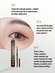 Canmake Creamy Touch Liner #02 中棕色 0.09g/0.003 Oz | 1.5mm 滑順眼線筆 | 極細滑順筆尖，精準眼線勾勒 | 長效防水 | 高顯色，柔軟滑順質地 | 耐摩擦 - No.02 Medium Brown Color - 查看 3