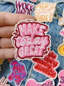 1 Set Of 3/20pcs Positive Energy Quotes Text Embroidery Patches Letters DIY Iron On Patches Sew Polyester Badge Clothing Decoration Accessories Cloth Stickers Suitable For Backpacks, Jeans, Jackets, T-Shirts, Hats, Dresses, Etc