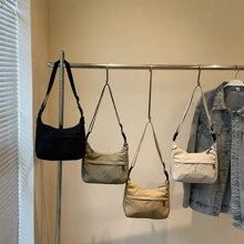 Nuova borsa a tracolla casual e alla moda per le donne, elegante borsa a tracolla in nylon leggero, può contenere rossetto, cosmetici, telefono, occhiali