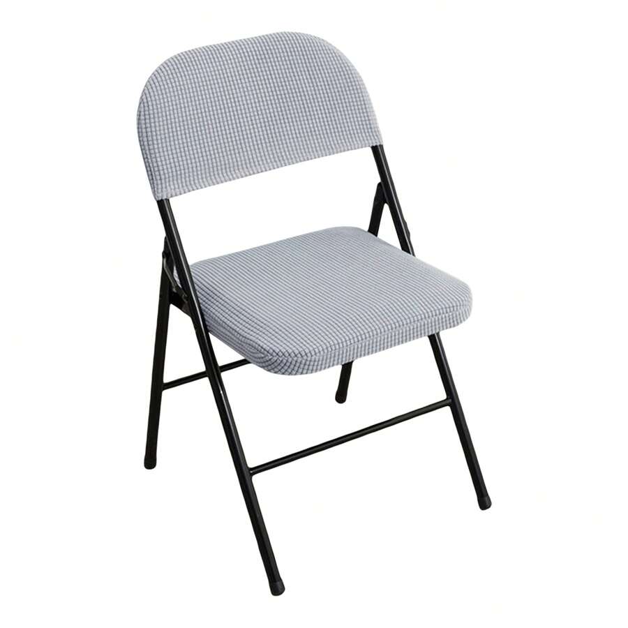Folding Dining Chair Seat And Back Cover Set Solid Color Jacquard Stretch Chair Slipcover Home Decoration