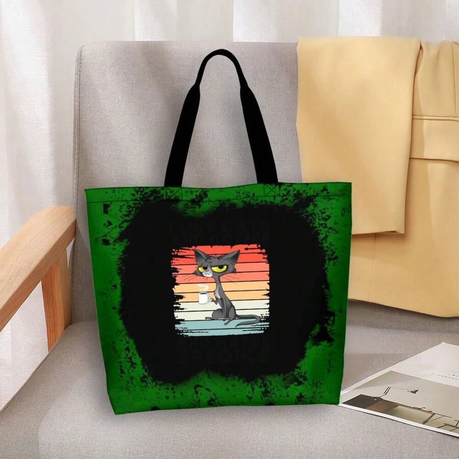 Vintage Cat Lover Travelling Bag - I Like Cats Coffee And Maybe 3 People - Retro Graphic Tee For Coffee Lovers - Multicolor - View 1