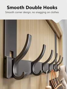 Over The Door Hook, No Drilling Required, Designer Hook, Non-Damaging Hanging Over The Door Hook, Tool-Free Hook For Living Space Decoration, Storage, Perfect For Hanging Towels, Clothes, Hats, Purses And Robes - Strong Load-Bearing Capacity