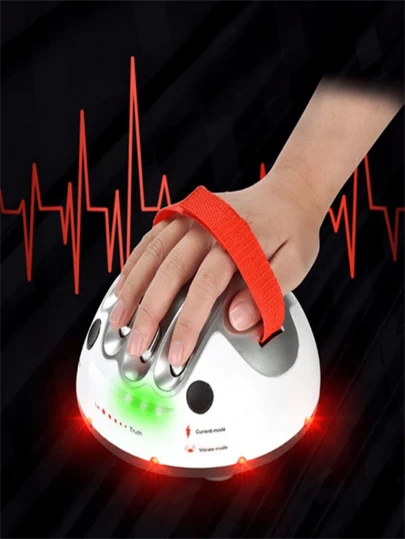 1 件升级版迷你电动测谎仪玩具，有趣的新奇游戏，测谎仪派对分析仪礼物（不含电池）