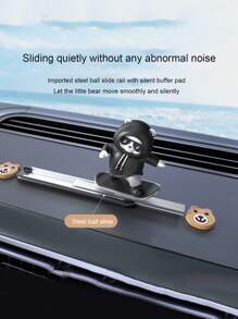Skateboard Bear Sliding Ornament Car Dashboard Cartoon Moving Bear Decor, New Model - one-size - View 3