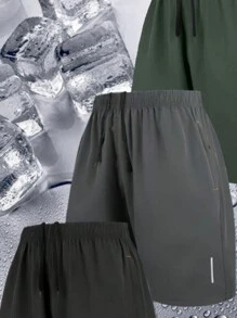 Herren lässige weite Shorts 3-teiliges Set für den Sommer - Grau - Übersicht 3