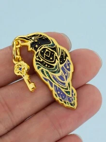 日蚀鸟珐琅胸针 - 独特的锌合金胸针，波西米亚风格时尚配饰，适用于背包、帽子和外套 - 完美的生日礼物胸针，可作为衣服、包包、书包、学生用品、韩流教师用品、可爱办公配饰、衬衫、珠宝、万圣节、秋冬季配饰，适合青少年、青年、男士，休闲、户外、运动、度假、毕业礼物、生日、日常佩戴，趣味教师礼物、服装配饰、男士礼物、包包胸针、圣诞节礼物 - 彩色 - 查看 3