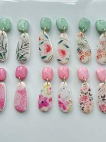 Boho Style Flower Clay Transfer Paper Flower Marble Transfer For Polymer Clay, Magic Transfer Paper For Polymer Clay Jewelry Earring Making Stickers