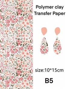 Boho Style Flower Clay Transfer Paper Flower Marble Transfer For Polymer Clay, Magic Transfer Paper For Polymer Clay Jewelry Earring Making Stickers
