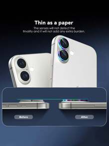 3 Piezas Protector de vidrio templado para lente trasera de cámara compatible con iPhone 15 16 Pro Max 16 Plus 14 13 12 11 Pro Max 12/13 mini con diseño CD en multicolor