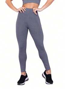 Kit 3 Calças Legging Suplex Femininas Preto Cinza e Azul Academia Treino