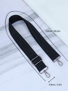 Bolso de mano con correa bordada ajustable, billetera, bolso bandolera - Negro - Ver 5