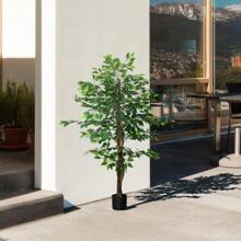 Faux Ficus Tree For Indoor And Outdoor Home Dr - Lifelike Artificial Plant Perfect For Enhancing Any Space - 5ft - View 7