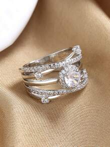 Star Cubic Elegant Rings Gift Box Set, Suitable For Women's Wedding Or Valentine's Day Gift - Silver - View 5