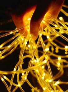 Luces de cadena LED solares impermeables, luces de tubo y cuerda, guirnalda navideña, luces de hadas, iluminación decorativa para exteriores y días festivos - Multicolor - Ver 2