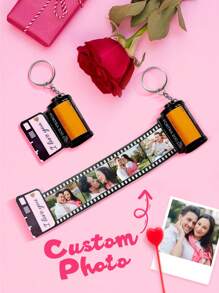 1 pieza Llavero personalizado de película para parejas con foto y texto. Llavero personalizado de pareja con película fotográfica. Llavero personalizado de película fotográfica. Llavero personalizado con imagen. Llavero de rollo de película de la cámara personalizado. Regalo de llavero de rollo de película de la cámara para novio, novia, recuerdo, cumpleaños, pareja, aniversario, Día de San Valentín, regalo para ella, él, mamá, papá, esposa, esposo, amigo