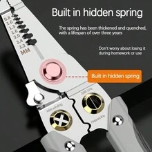 多功能电工剥线钳和剪线钳 - 不锈钢材质，浅灰色/白色，工业级工具 - 剝線鉗 - 查看 7