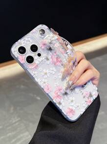 Floral Painted Space Case Shockproof Phone Case Compatible With Apple 11, 12 Pro Max, 13 Pro Max And More Waterproof Anti-Fall Scratch Resistant - Multicolor - View 2