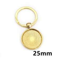 5 件钥匙扣带吊坠边框空白适合 20/25/30 毫米凸圆形底座镶嵌 DIY 钥匙扣钥匙圈配件耗材