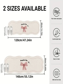 1pc Beige Bowknot Carpet, Dirt-Resistant , Easy To Clean, Soft & Fluffy Material, Home Decor Rug For Living Room, Bedroom, Entryway, Kitchen, Bathroom, Study - Multicolor - View 3