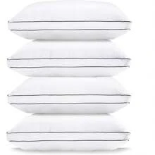 Standard Pillows For Sleeping - Bed Pillows Set Of 4 - Luxury Hotel Quality Down Alternative Pillows For Back And Side Sleeper, Soft And Supportive Gusseted Pillow, 20x26 - trắng - Xem 1